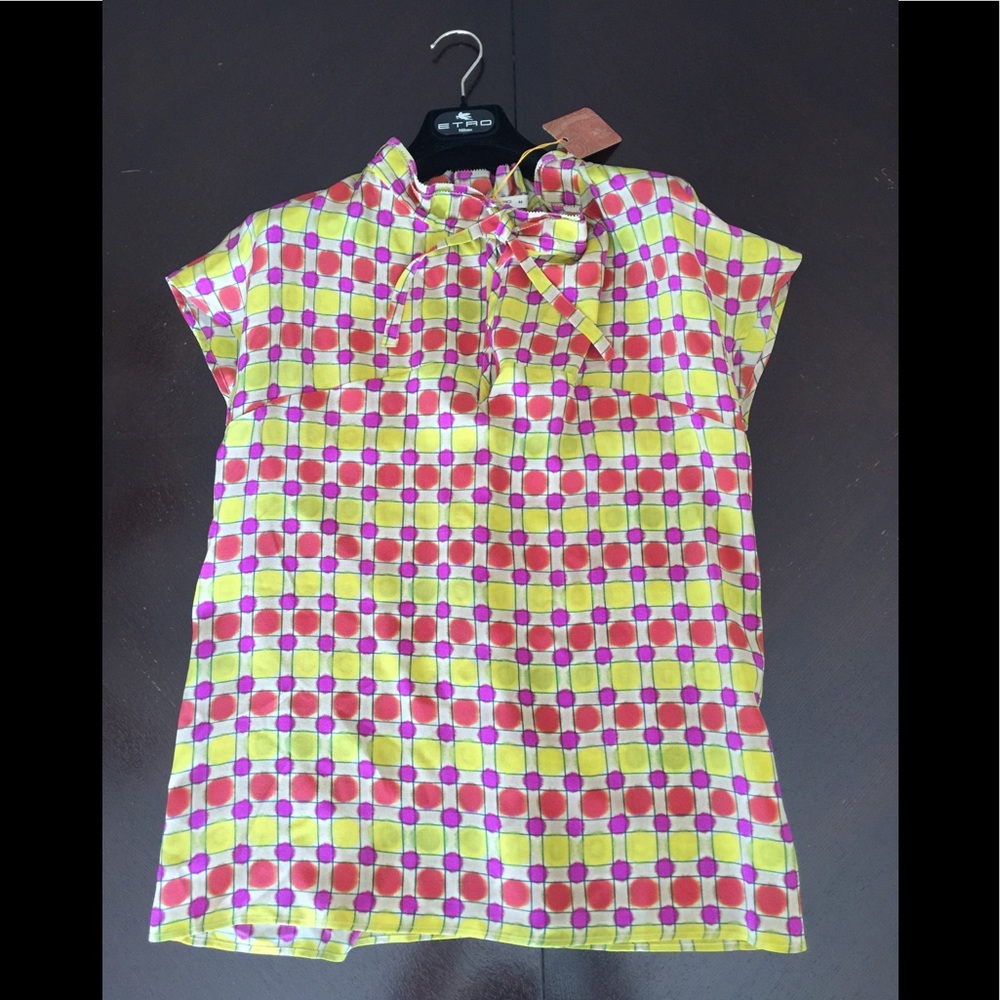 ETRO Italy 100% silk top size 44